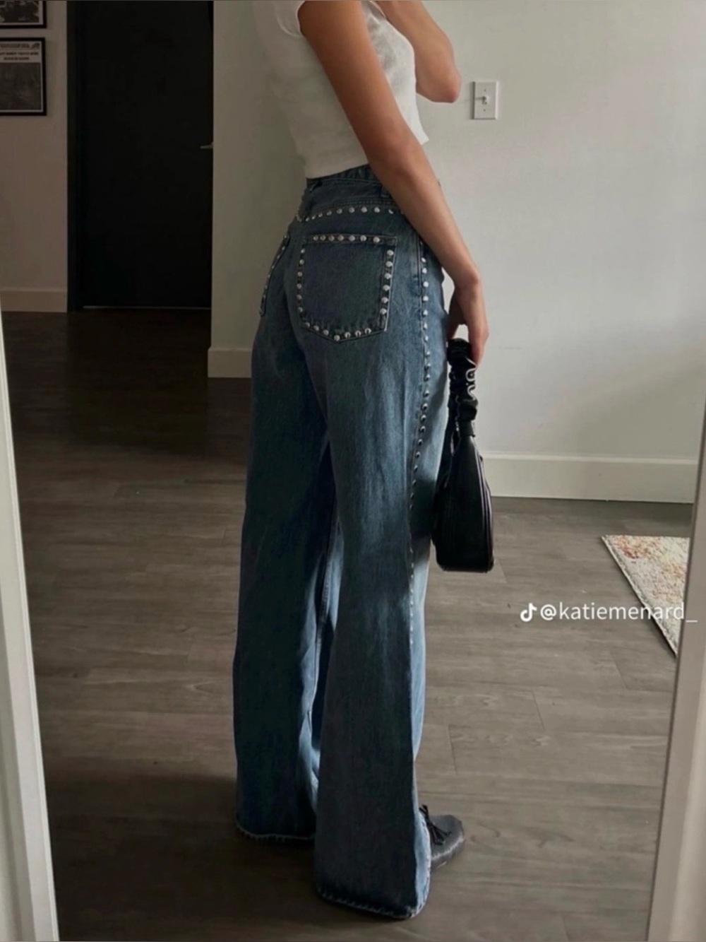 REFORMATION Cary High Rise Studded Jeans 28